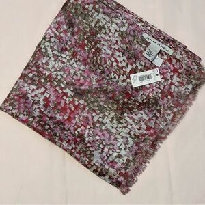 Banana Republic Mosaic Pink 100% Silk Scarf
